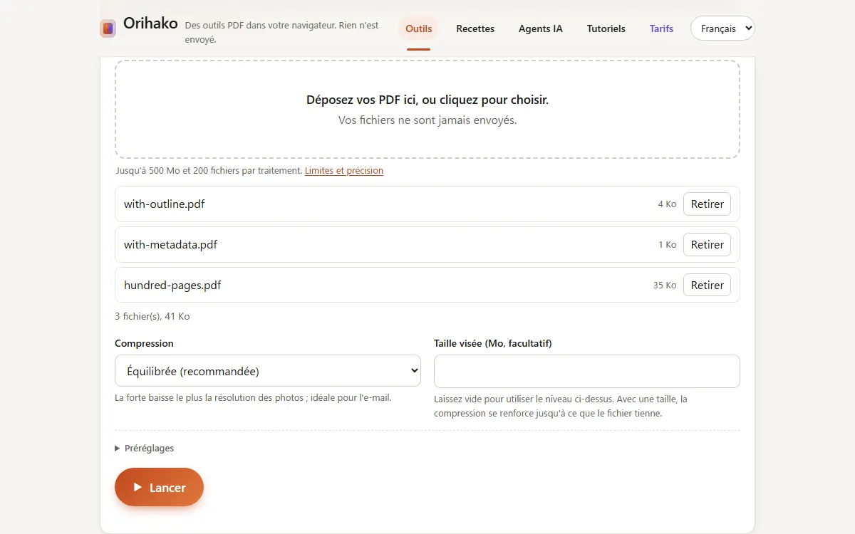 Plusieurs fichiers dans la liste