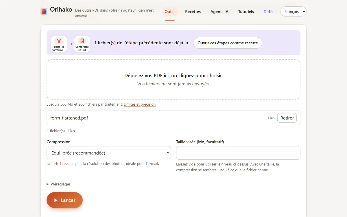 L'outil suivant avec le résultat précédent
